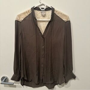 Haute Hippie Silk Brown Sheer Top Hobo Blouse XS